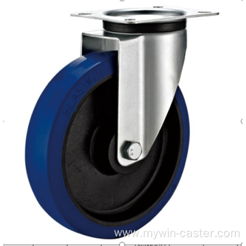 125mm industrial rubber swivel casters without brakes